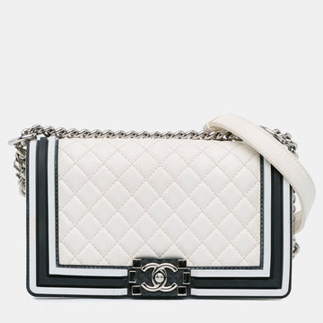 Medium Bicolor Lambskin and Rubber Boy Flap