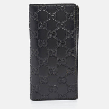 Black Guccissima Leather Bifold Long Wallet