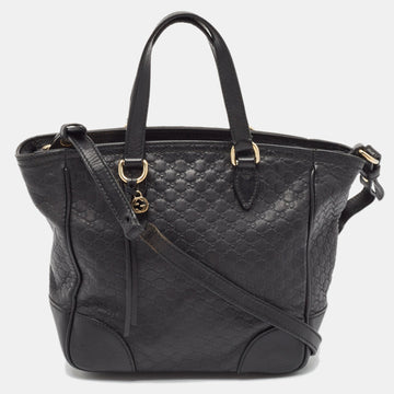 Black Guccissima Leather Small Bree Tote