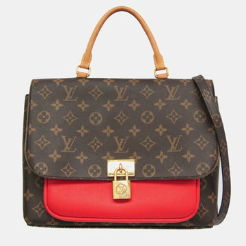 Brown/Red Monogram Marignan Shoulder Bag
