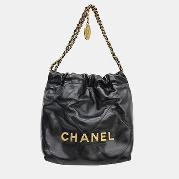 Black Leather 22 Mini Bag