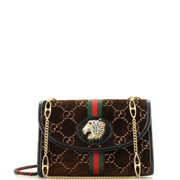 GUCCI Rajah Web Chain Shoulder Bag GG Velvet Small