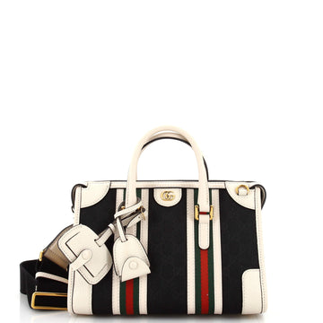 Bauletto Top Handle Bag VS Canvas and Leather Small