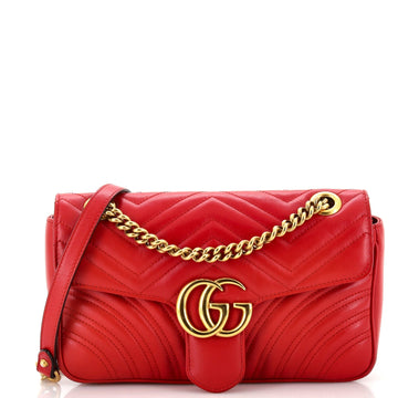 GUCCI GG Marmont Flap Bag Matelasse Leather Small