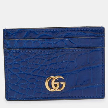 Blue Alligator GG Marmont Card Holder