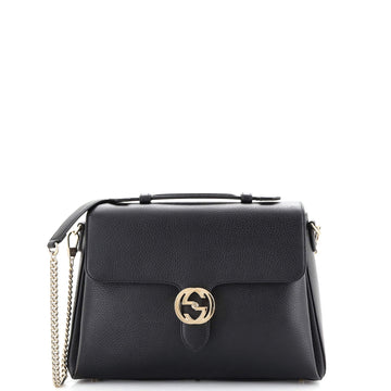 GUCCI Interlocking Top Handle Bag Leather Medium