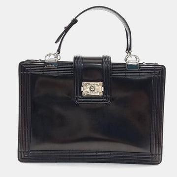Black Leather Boy Tote Bag