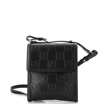 Flap Crossbody Bag VS Embossed Perforated Leather Small