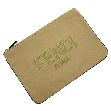 Beige Canvas Fendi Clutch