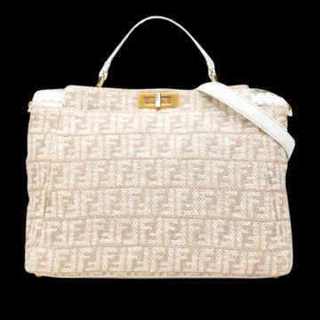 Beige Canvas Fendi Peekaboo