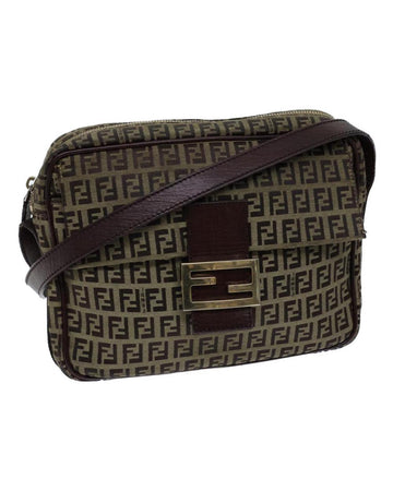 Beige Canvas Fendi Shoulder Bag