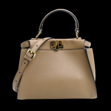 Beige Leather Fendi Peekaboo
