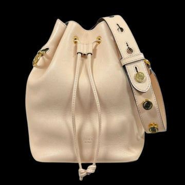 Beige Leather Fendi Bucket Bag