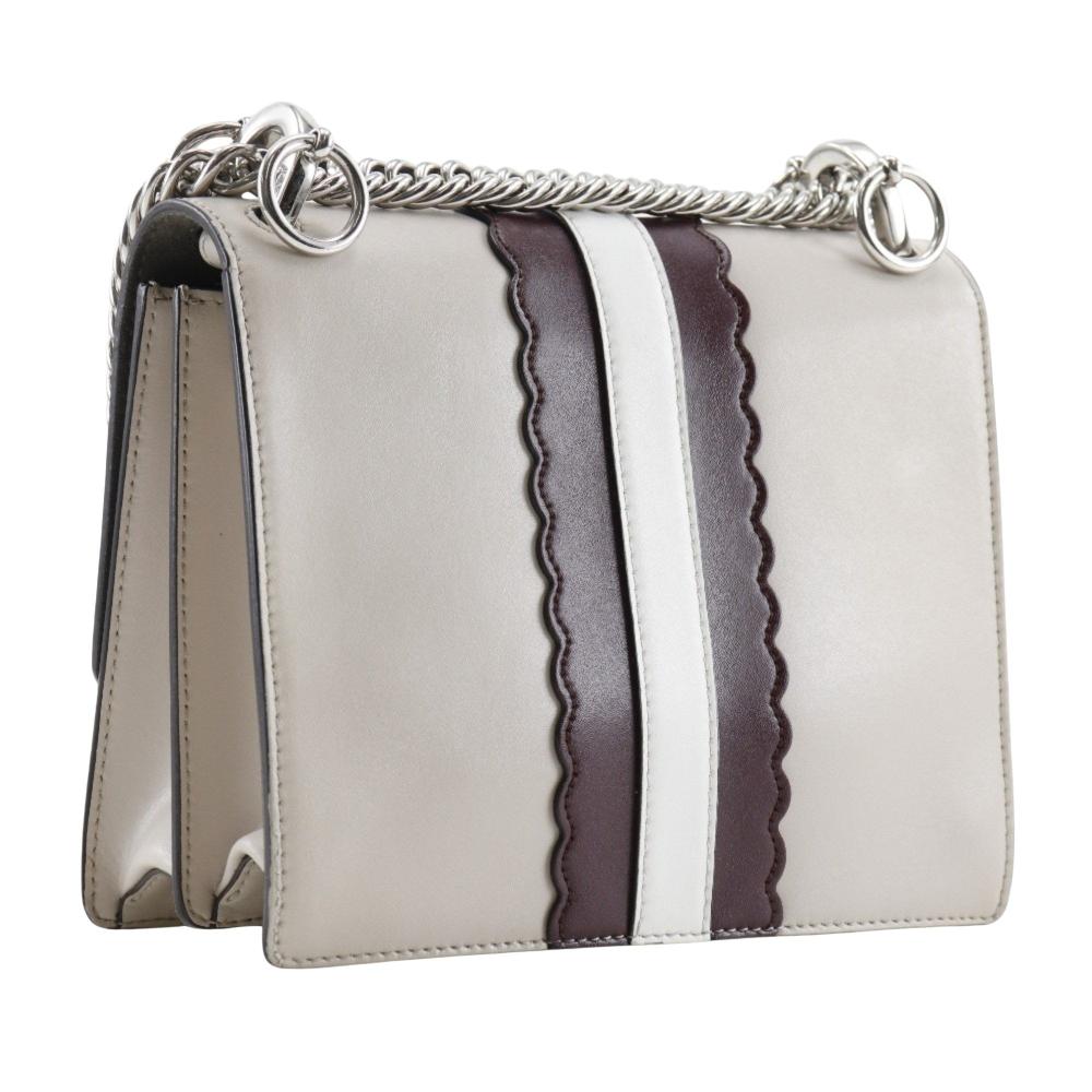 Beige Leather Fendi Shoulder Bag