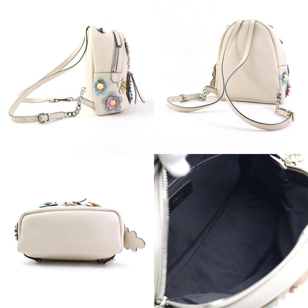 Beige Leather Fendi Backpack