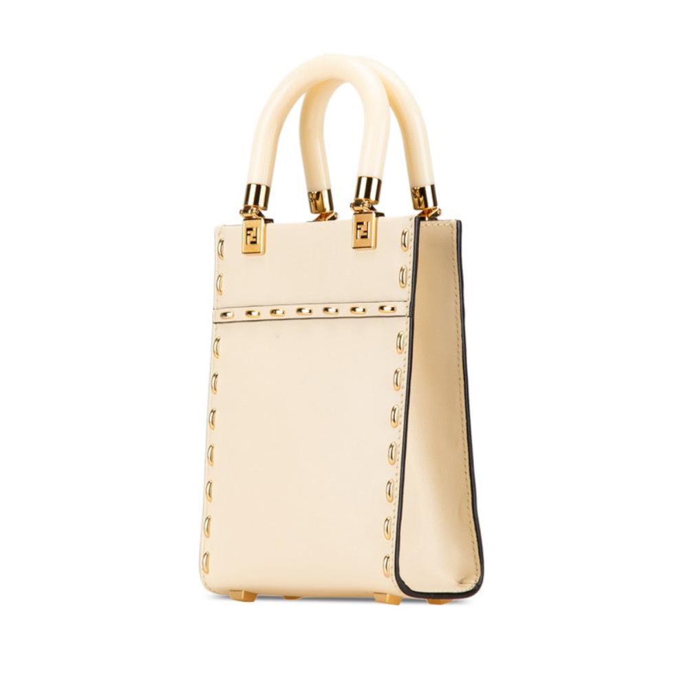 Beige Leather Fendi Handbag
