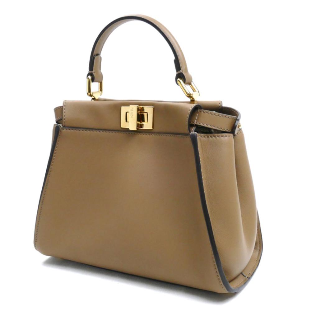 Beige Leather Fendi Peekaboo