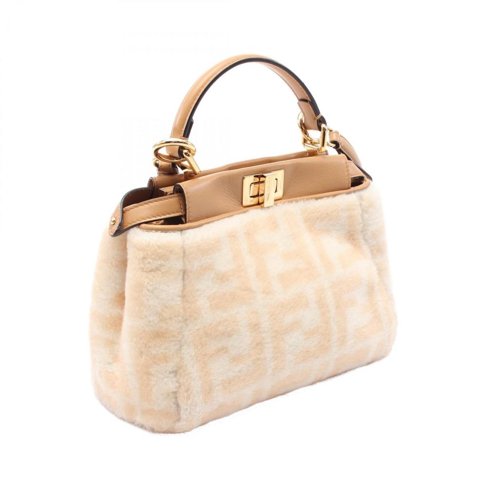 Beige Leather Fendi Peekaboo