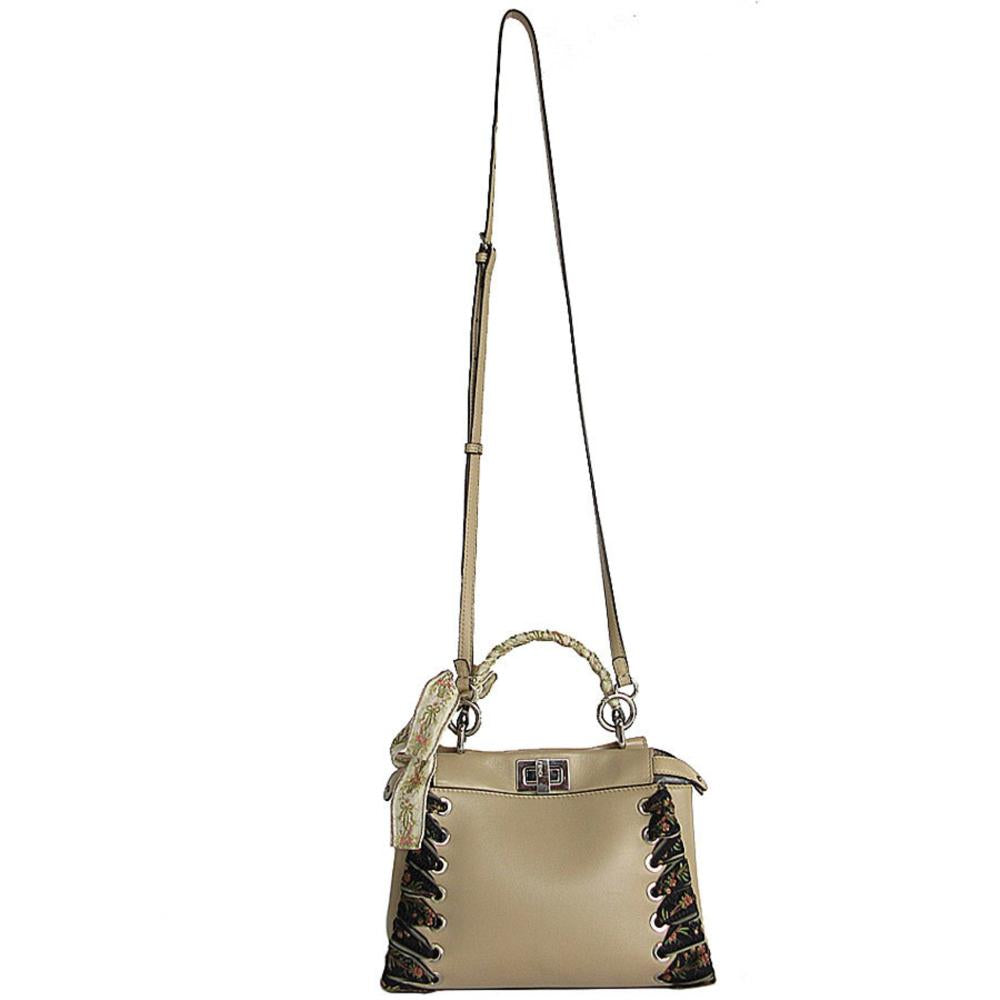 Beige Leather Fendi Peekaboo