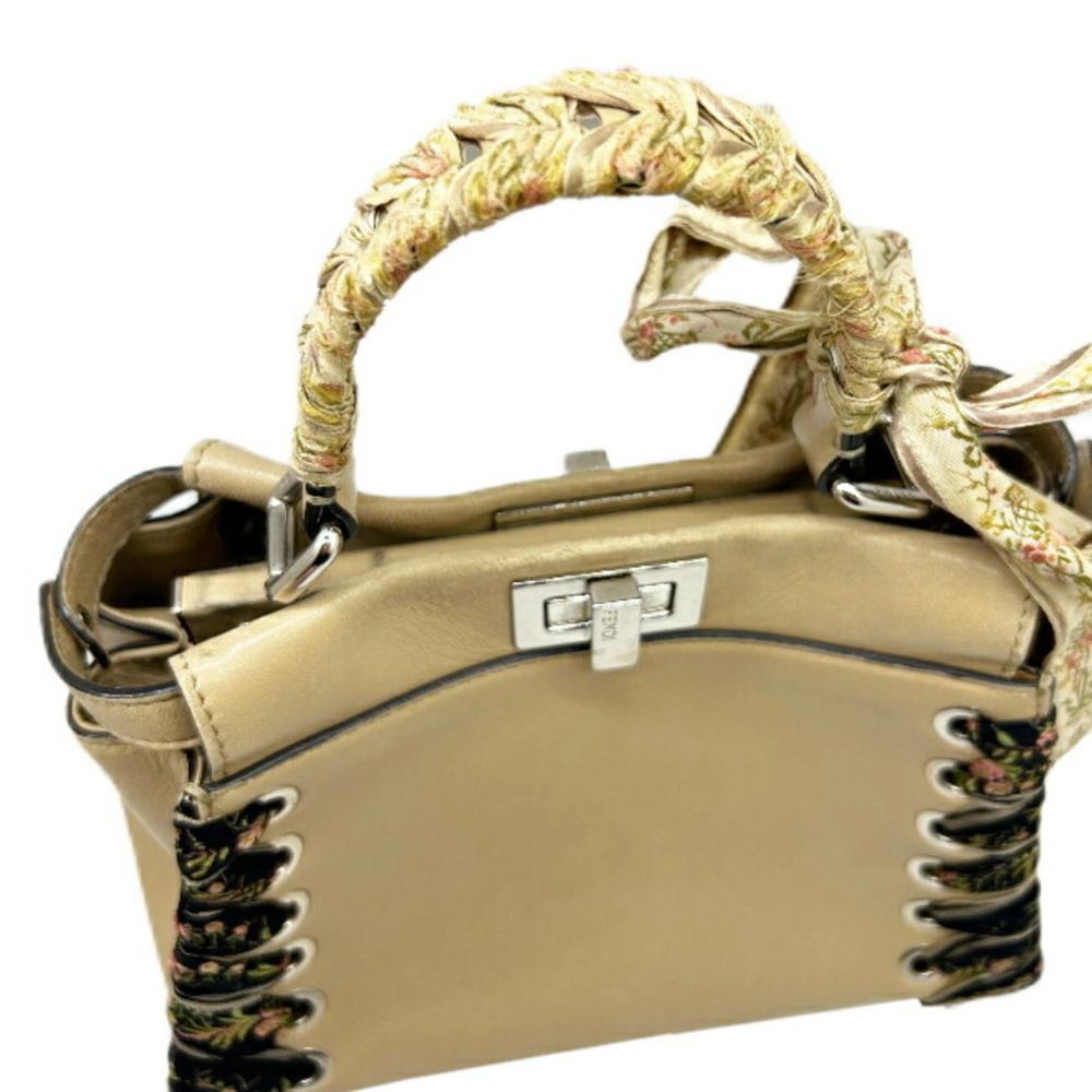 Beige Leather Fendi Peekaboo