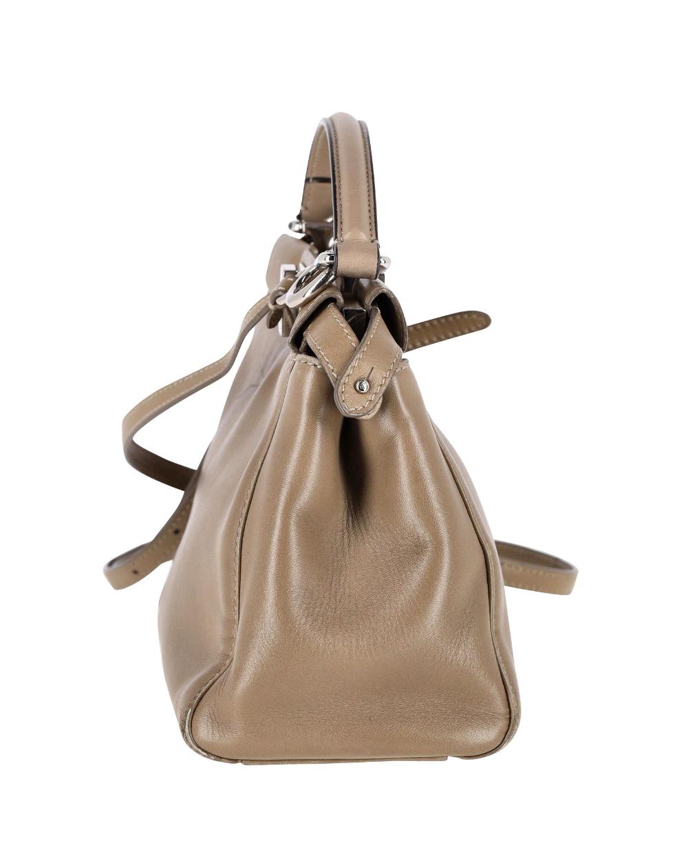 Beige Leather Fendi Peekaboo