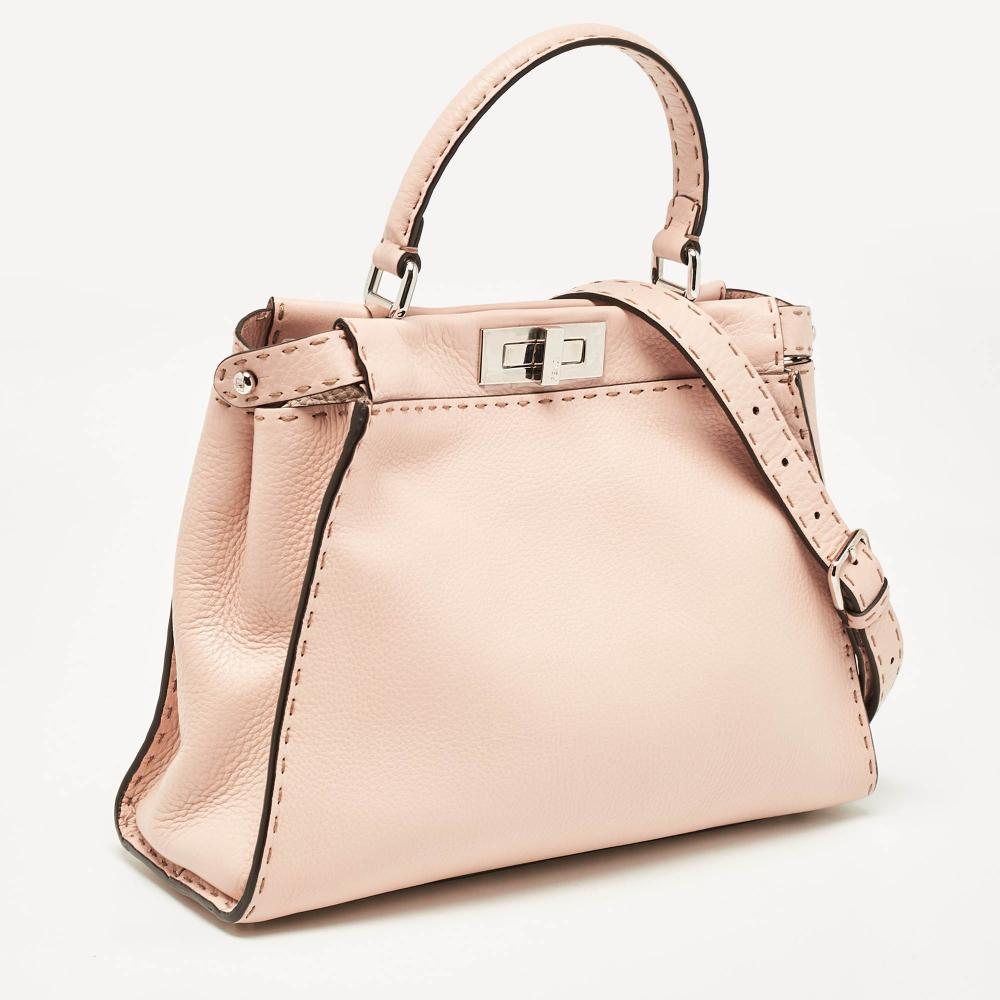 Beige Leather Fendi Peekaboo