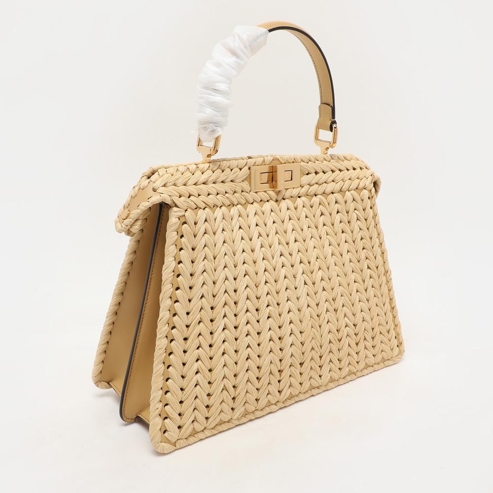 Beige Leather Fendi Peekaboo