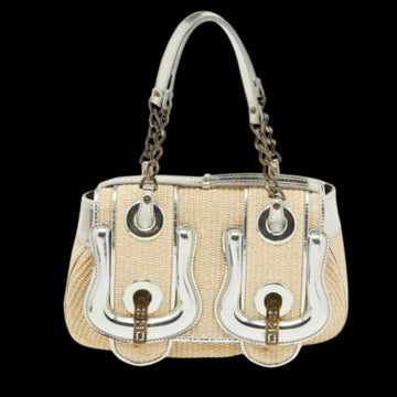 Beige Raffia Fendi Baguette