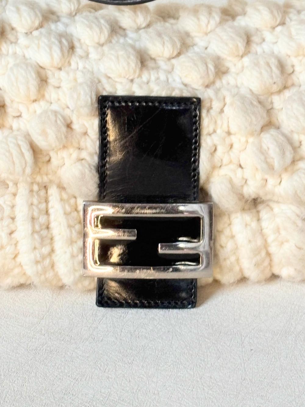 Beige Satin Fendi Baguette