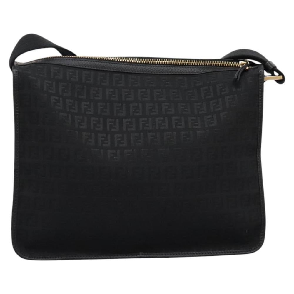 Black Canvas Fendi Crossbody Bag