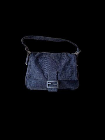 Black Fabric Fendi Baguette Mamma