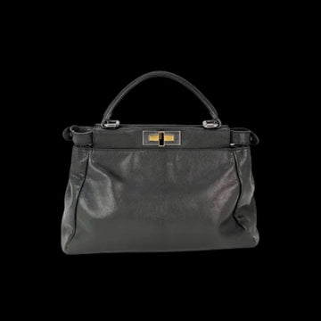 Black Leather Fendi Peekaboo