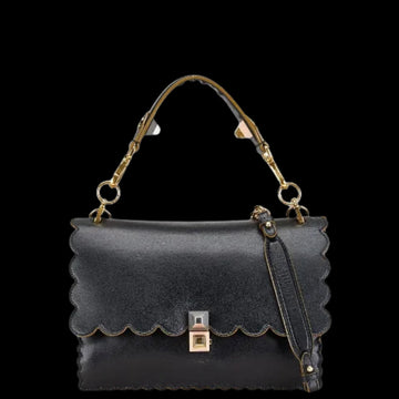 Black Leather Fendi Shoulder Bag