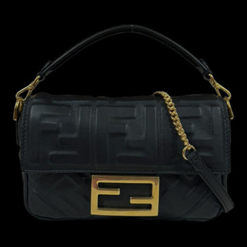 Black Leather Fendi Baguette