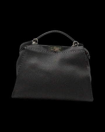 Black Leather Fendi Peekaboo