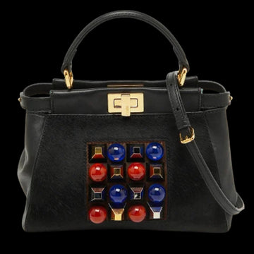 Black Leather Fendi Peekaboo