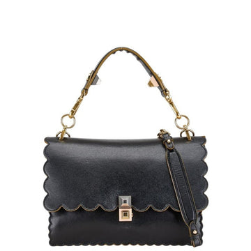 Black Leather Fendi Shoulder Bag