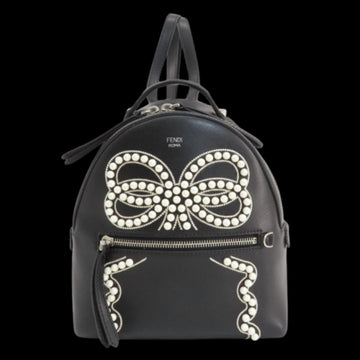 Black Leather Fendi Backpack