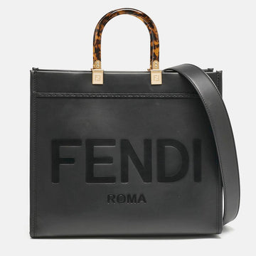 Black Leather Fendi Shopper