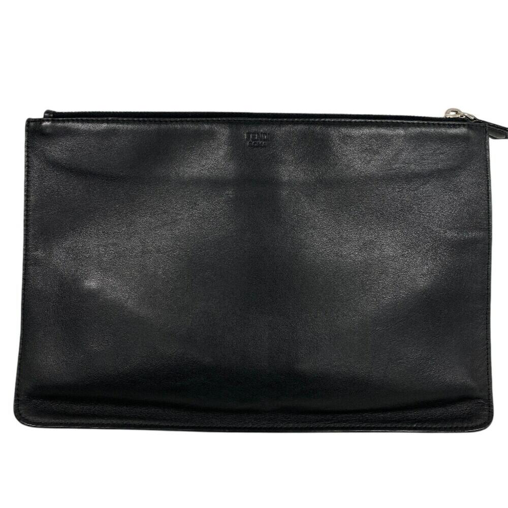 Black Leather Fendi Clutch