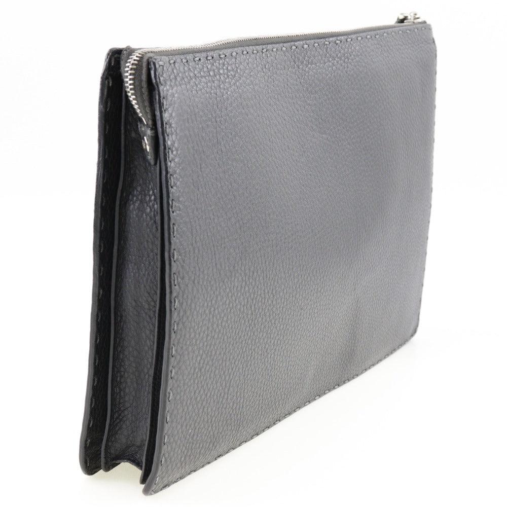 Black Leather Fendi Clutch
