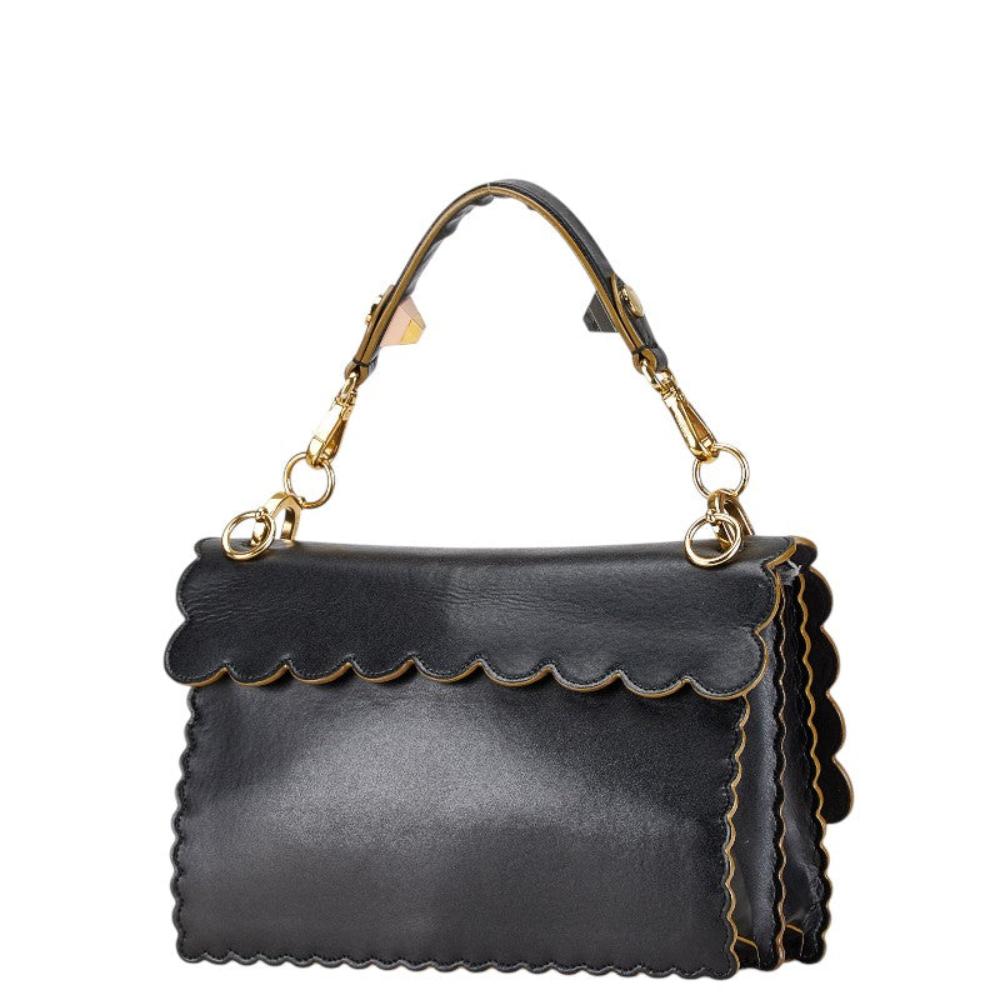 Black Leather Fendi Shoulder Bag
