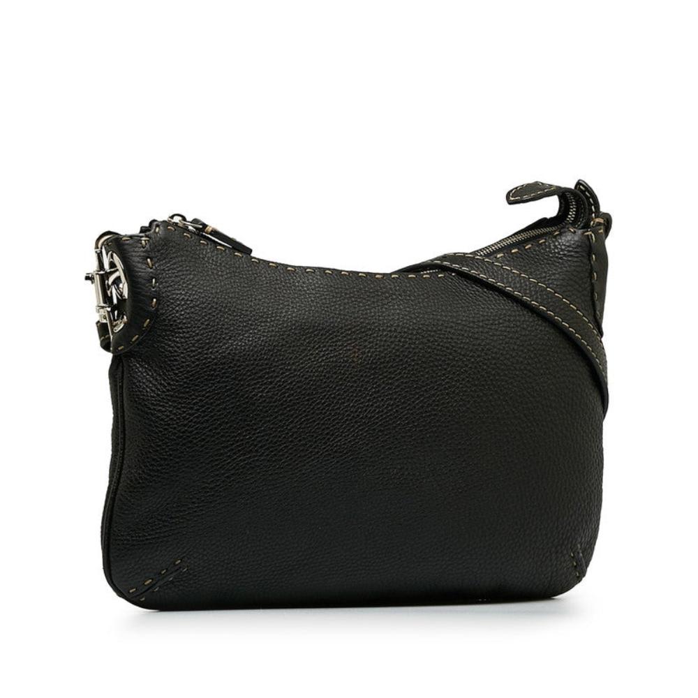 Black Leather Fendi Crossbody Bag