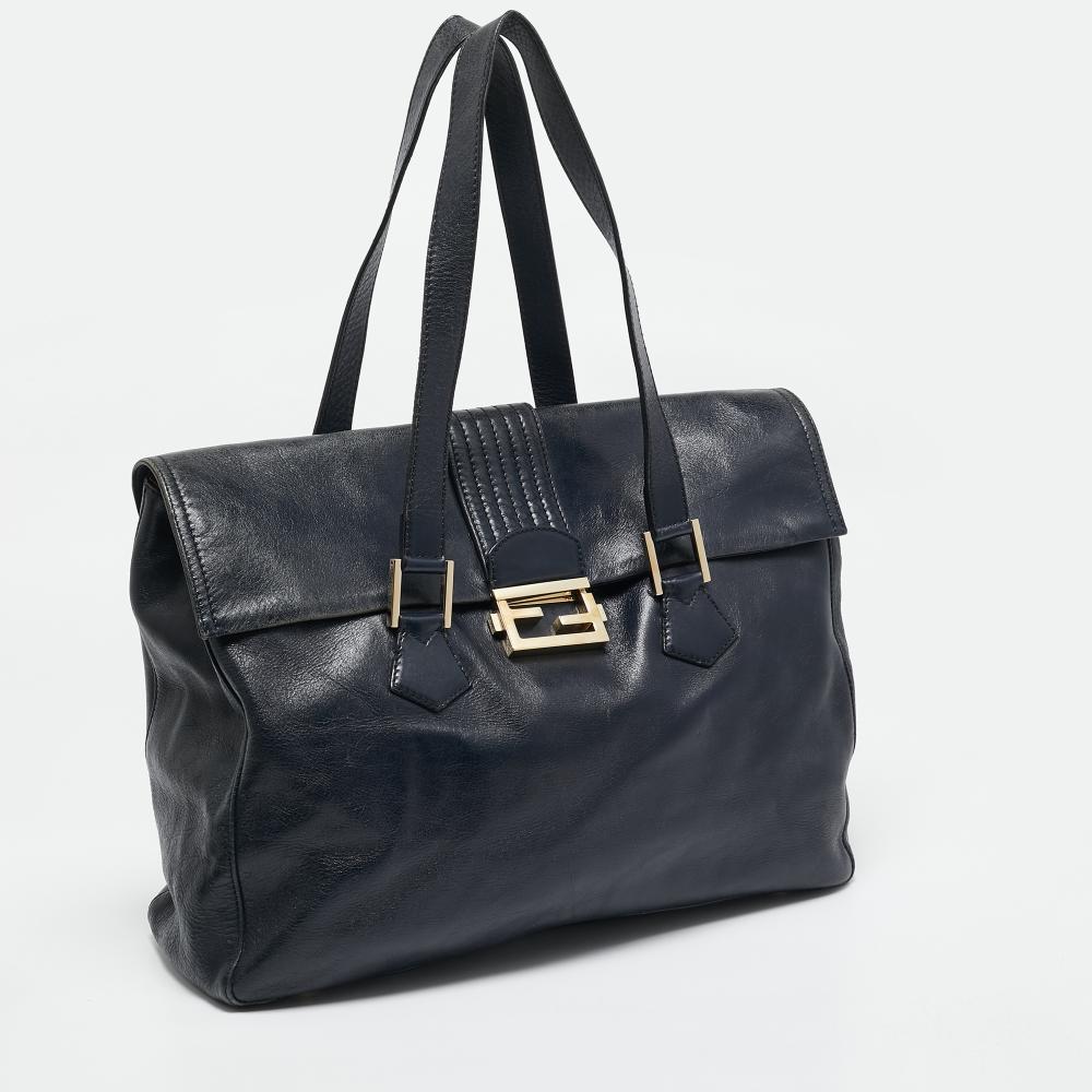 Black Leather Fendi Tote