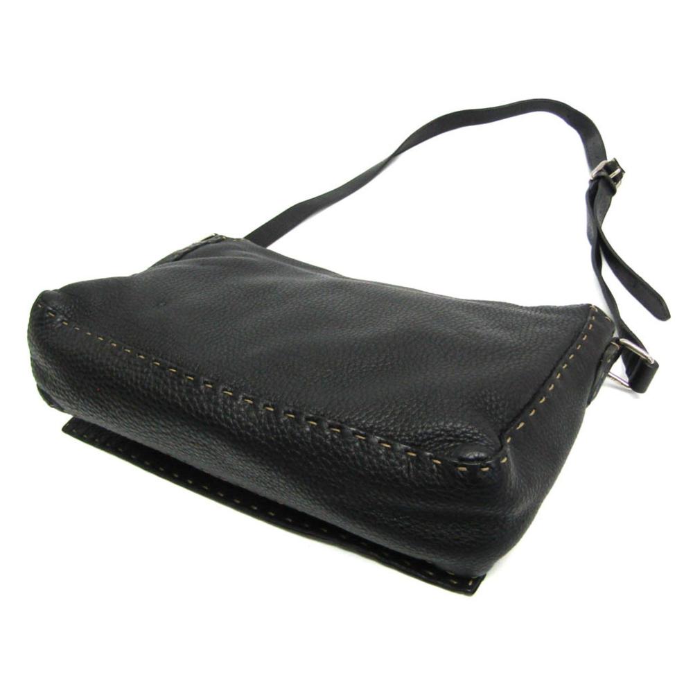 Black Leather Fendi Shoulder Bag