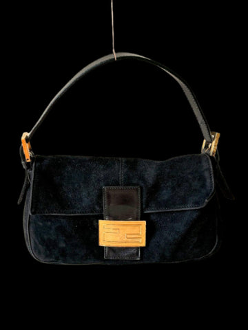 Black Suede Fendi Baguette
