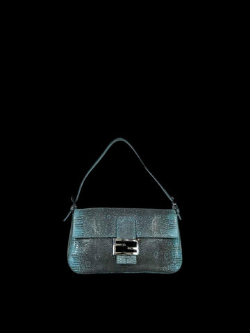Blue Leather Fendi Baguette