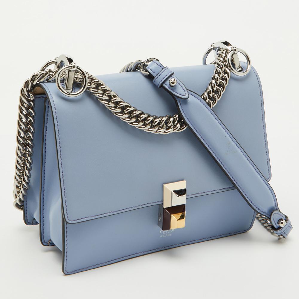 Blue Leather Fendi Crossbody Bag