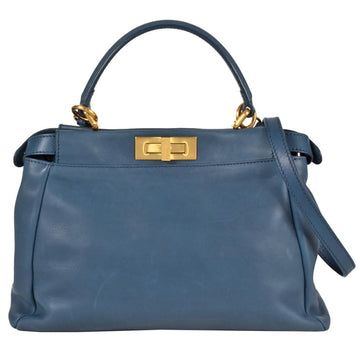 Blue Leather Fendi Peekaboo