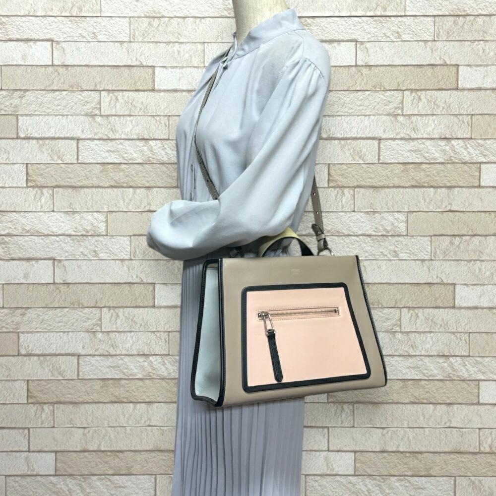 Blue Leather Fendi Shoulder Bag